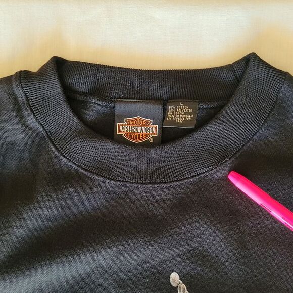 Vintage 2001 Harley-Davidson V-Rod Crewneck Sweatshirt Men’s L Black NWOT - Picture 10 of 12